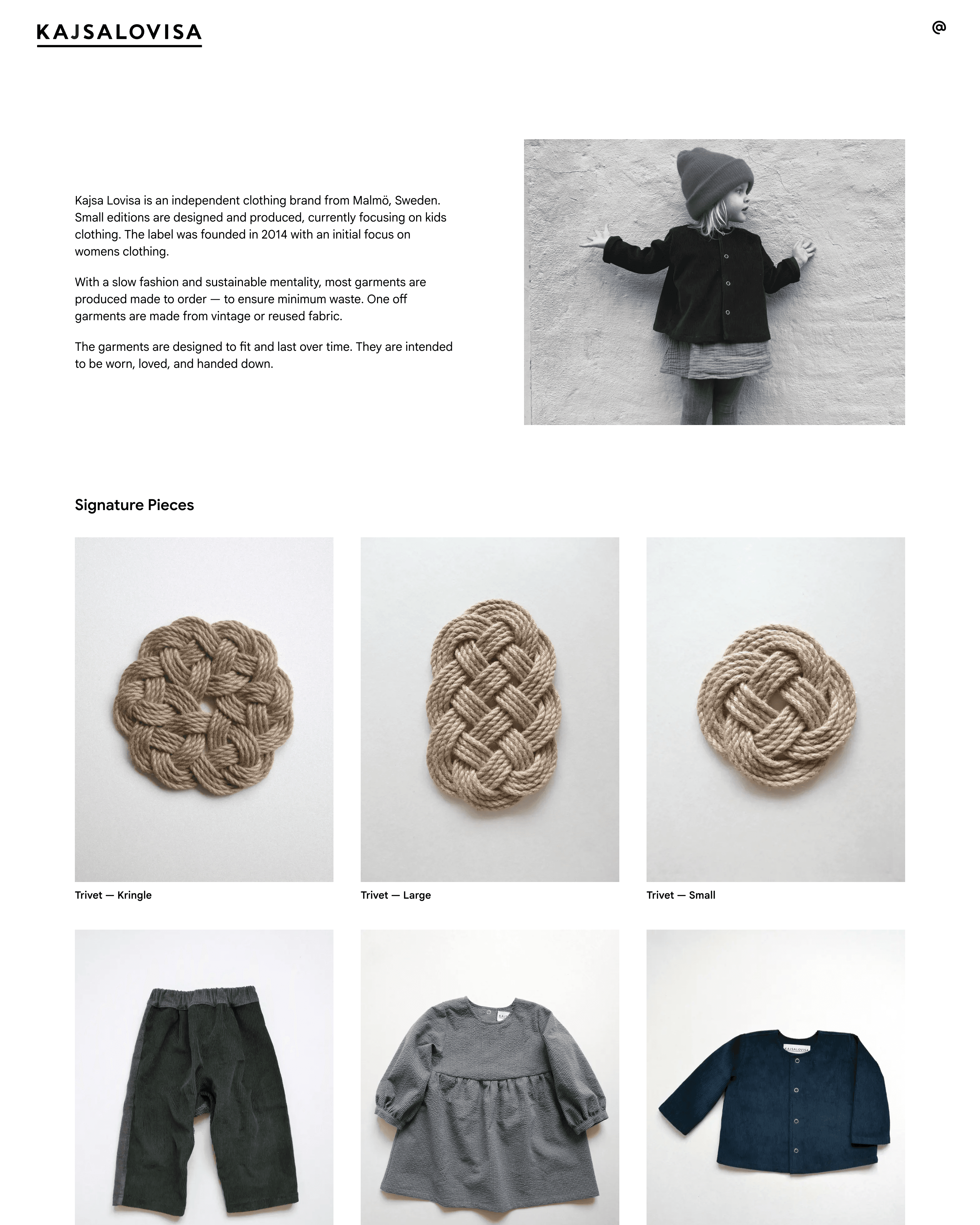 Website preview of the Kajsa Lovisa project