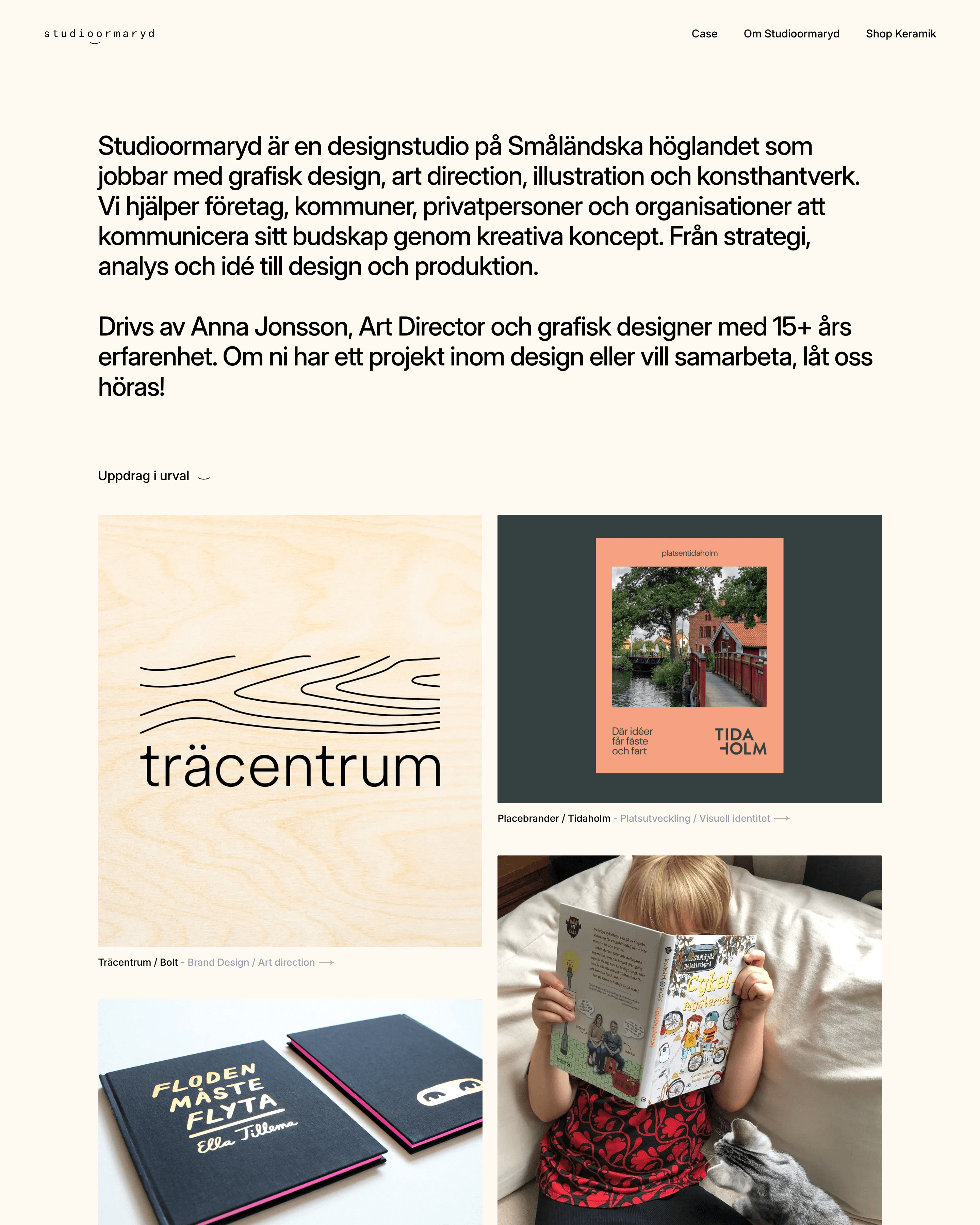 Website preview of the Studioormaryd project